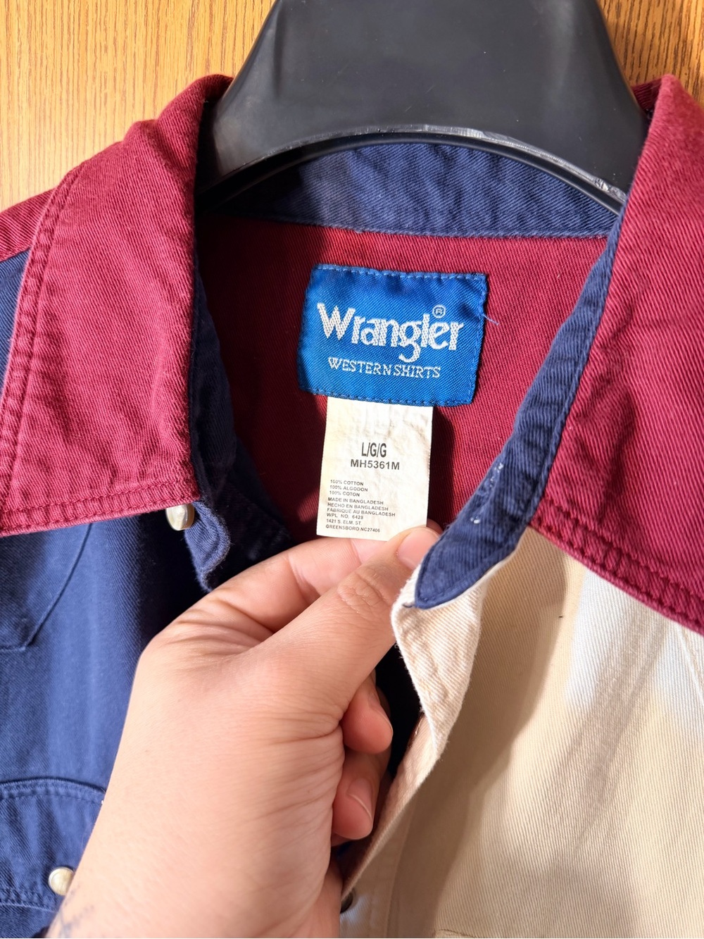 Wrangler 80s Colorblock Pearl Snap Retro Western Shirt - Picture 4 of 7